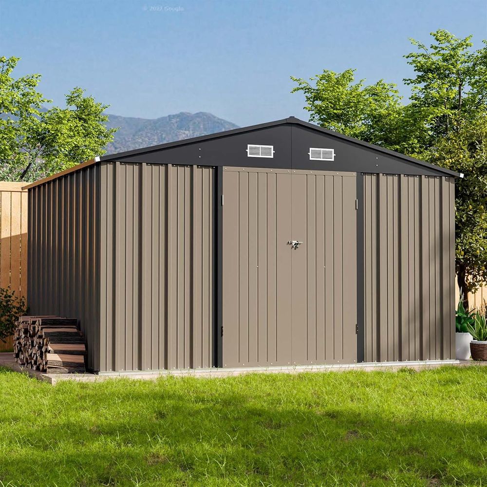 10x8ft Outdoor Storage Shed -  - Gardening Tools Storage 评论和价格