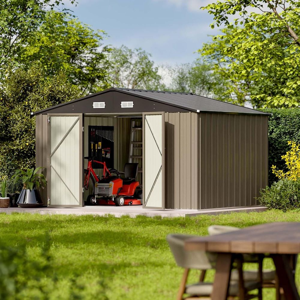 10x8ft Outdoor Storage Shed -  - Gardening Tools Storage 评论和价格