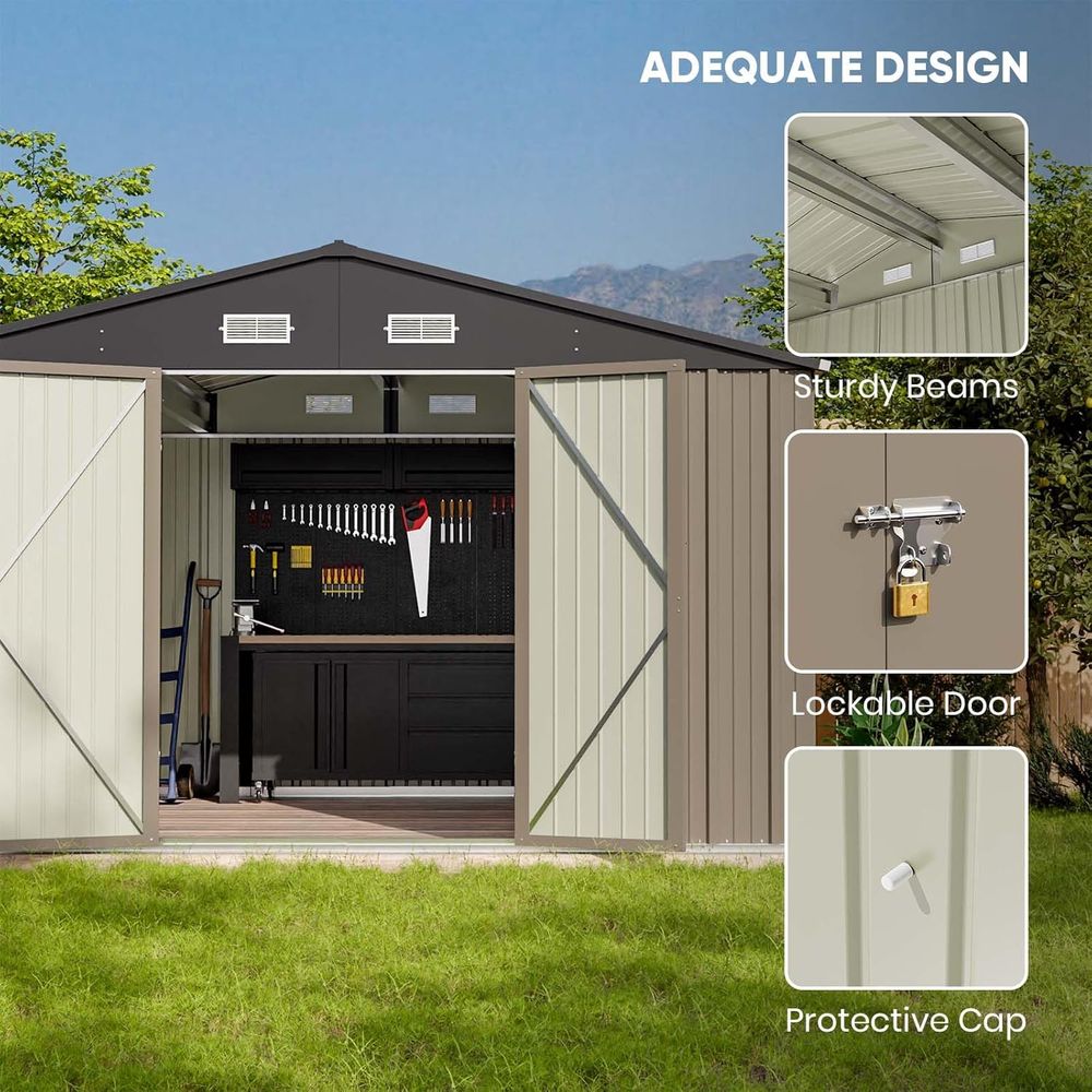 10x8ft Outdoor Storage Shed -  - Gardening Tools Storage 评论和价格