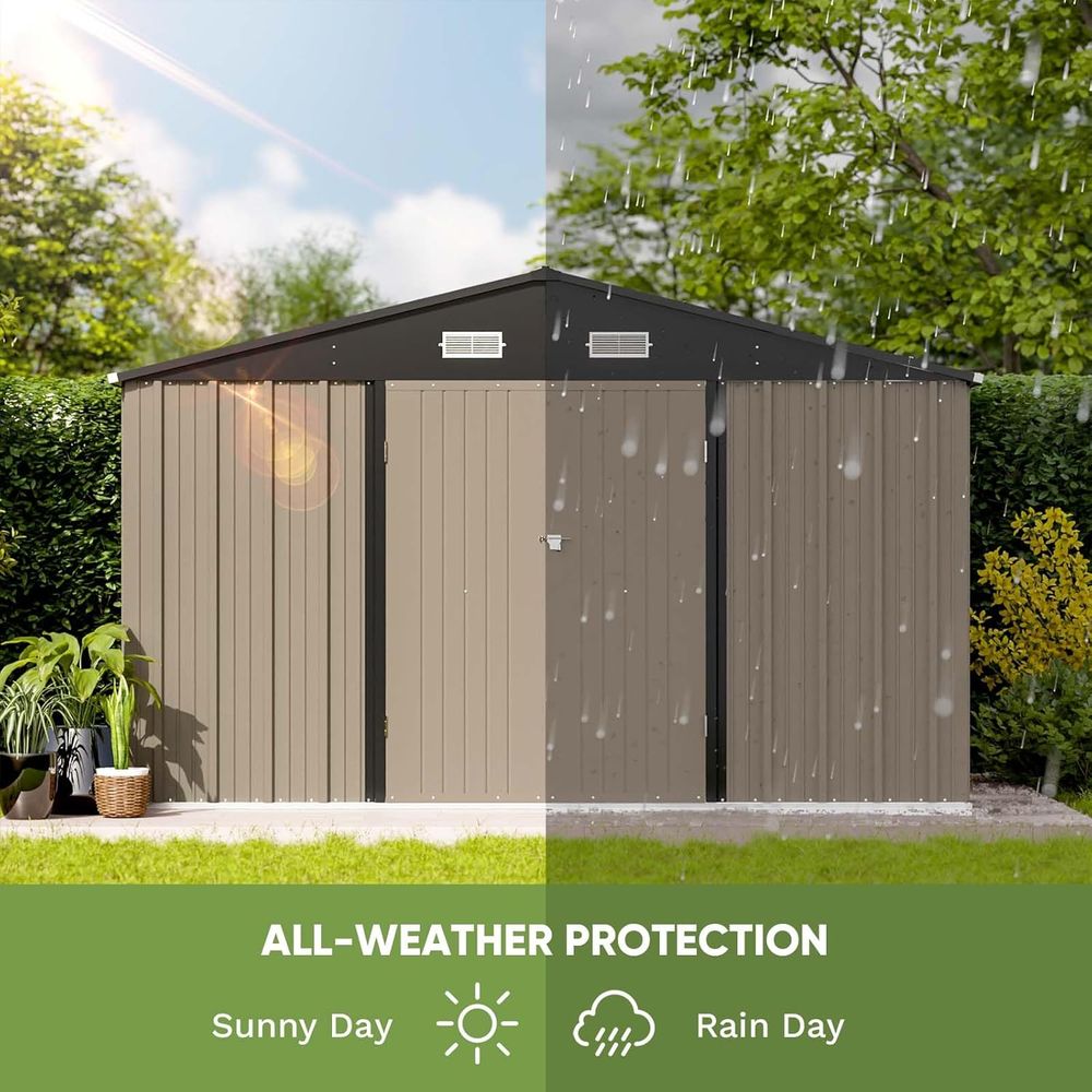 10x8ft Outdoor Storage Shed -  - Gardening Tools Storage 评论和价格