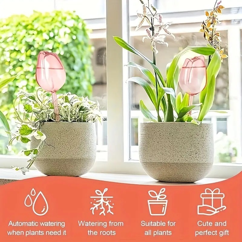 1/8pcs Premium Pink Self Water - Gardening Tools And Equipment 评论和价格