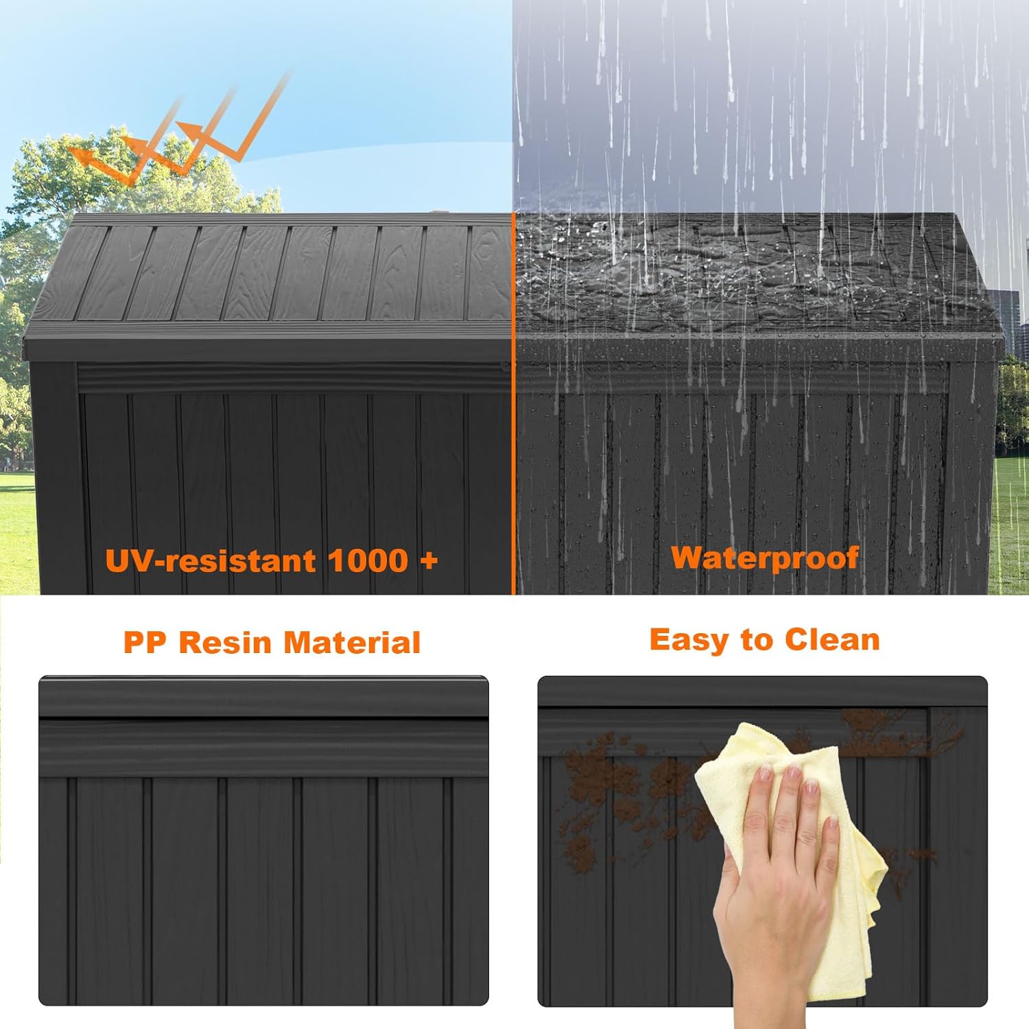 180Gal Lockable Resin Deck Box - Gardening Tools Storage 评论和价格