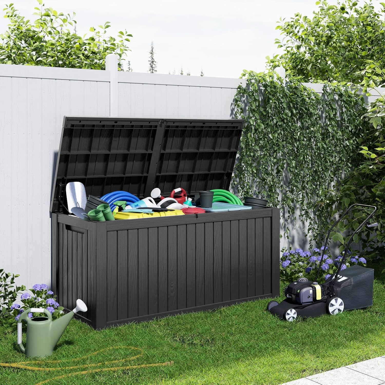 180Gal Lockable Resin Deck Box - Gardening Tools Storage 评论和价格