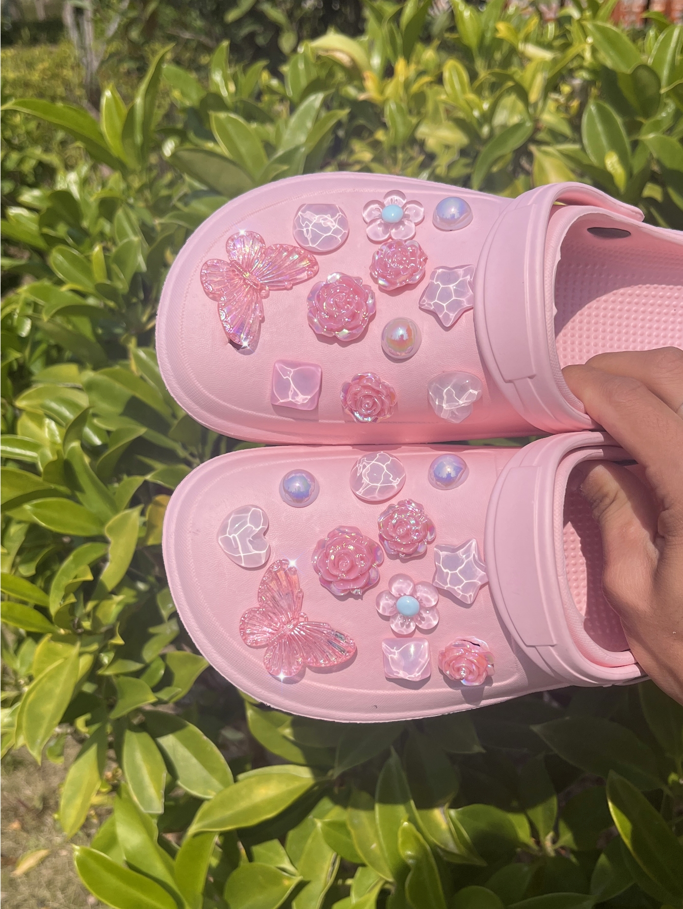 22 pcsbeach shoes Shoe Flower  - Gardening Tools Pink 评论和价格