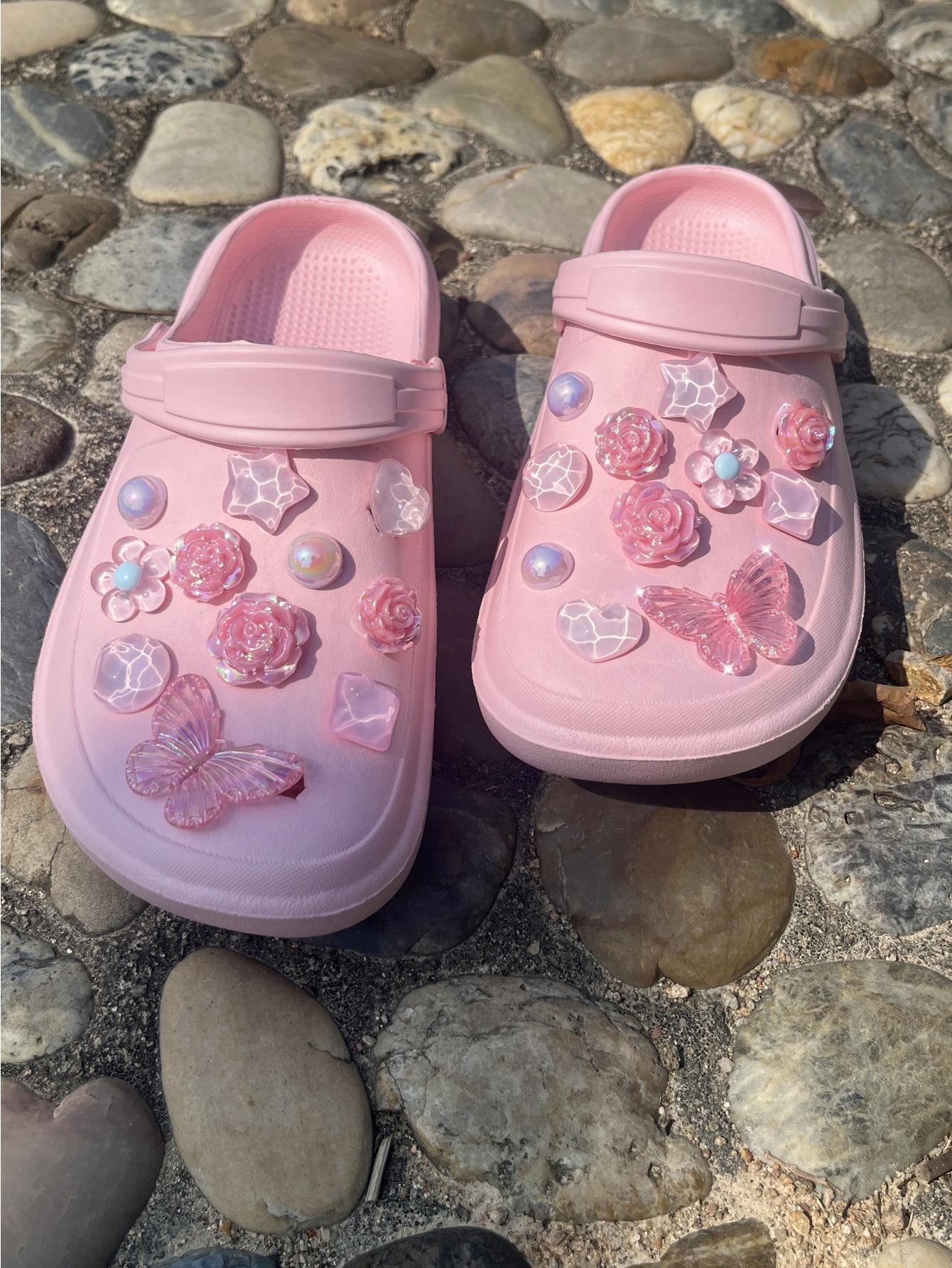 22 pcsbeach shoes Shoe Flower  - Gardening Tools Pink 评论和价格